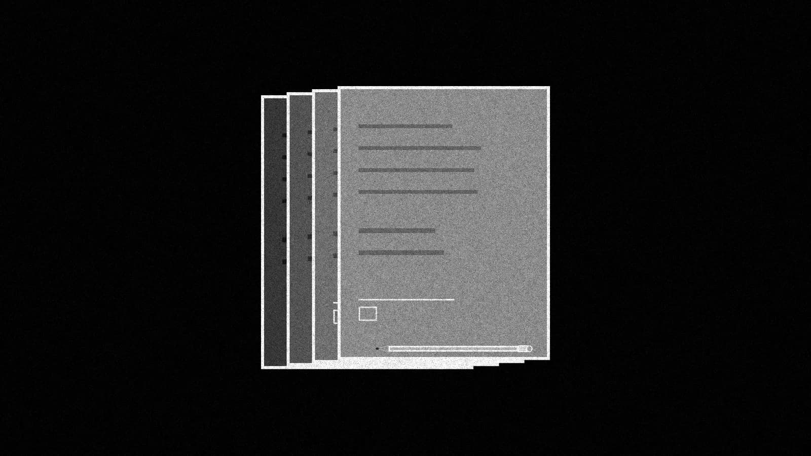 Illustration: a fan of blank proposal pages with a signature line and a pencil beside them, in black and white.