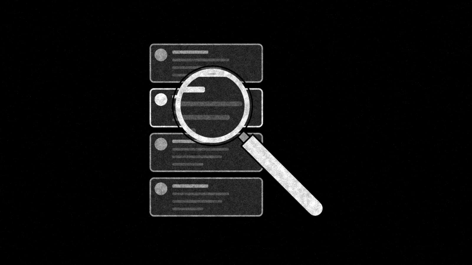 Illustration: a magnifying glass enlarging one post in a column of feed cards, in black and white.
